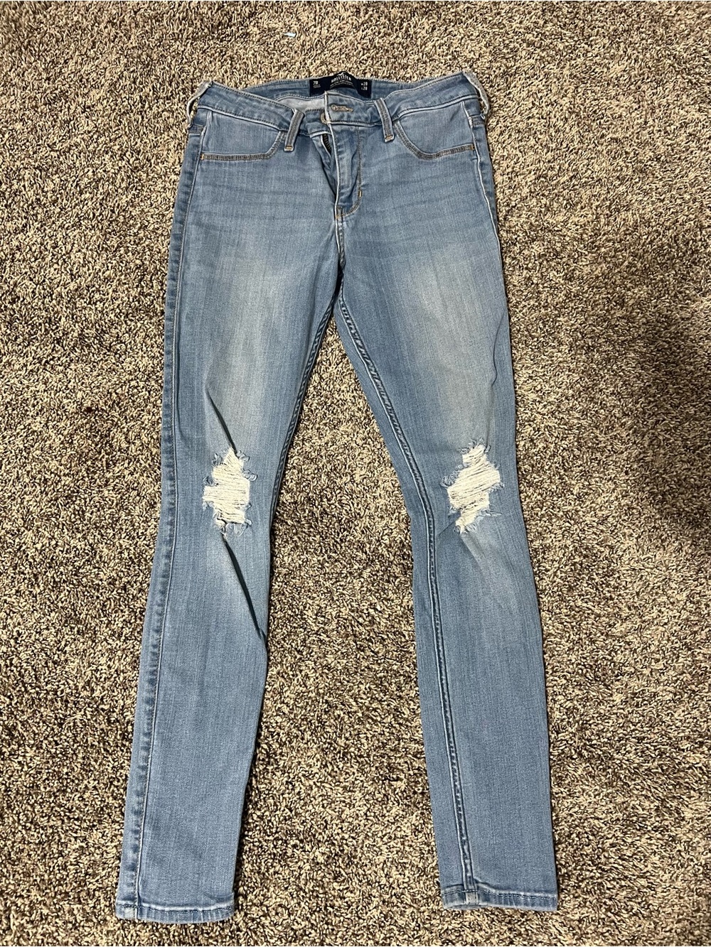 Hollister Light Blue Distressed Skinny Jeans